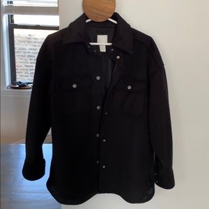 Oversized black shacket